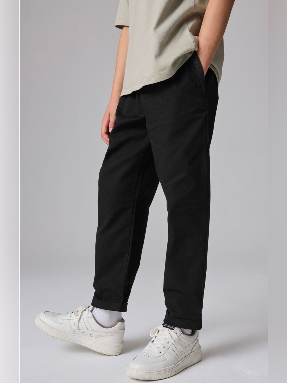 All Saints Black Embossed Logo Pants